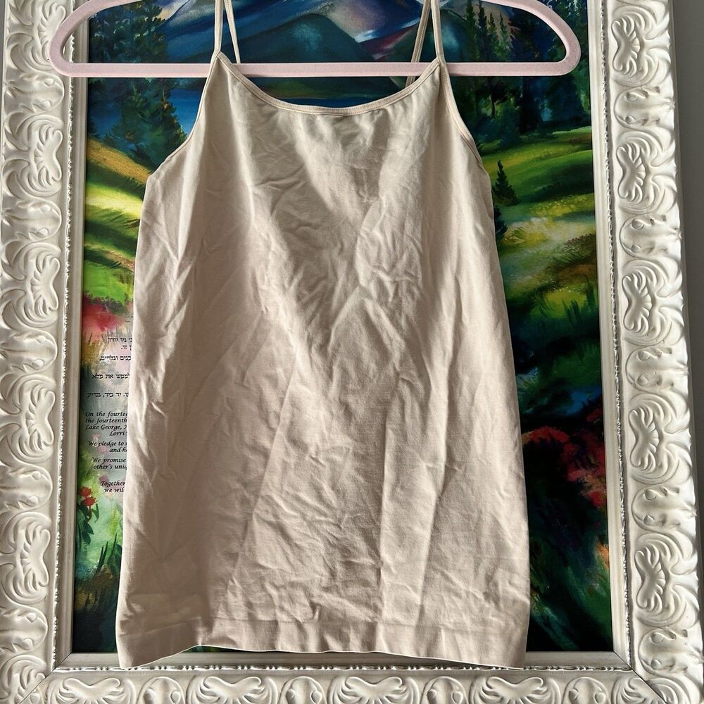 Joe Boxer Juniors‎ Sz Large Tan Spaghetti Strap Tank Top Underwear Y2K